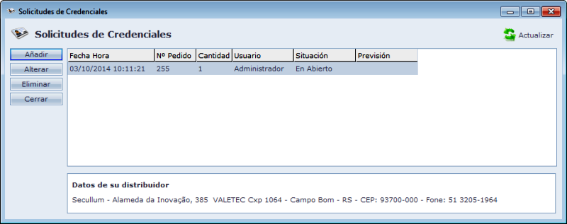 Solicitación de Credenciales