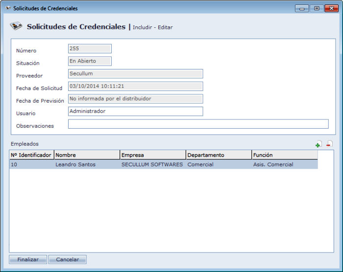 Solicitación de Credenciales
