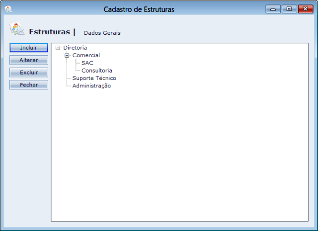 Cadastro - todas estruturas cadastradas