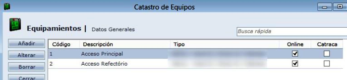 Catastro de Equipos